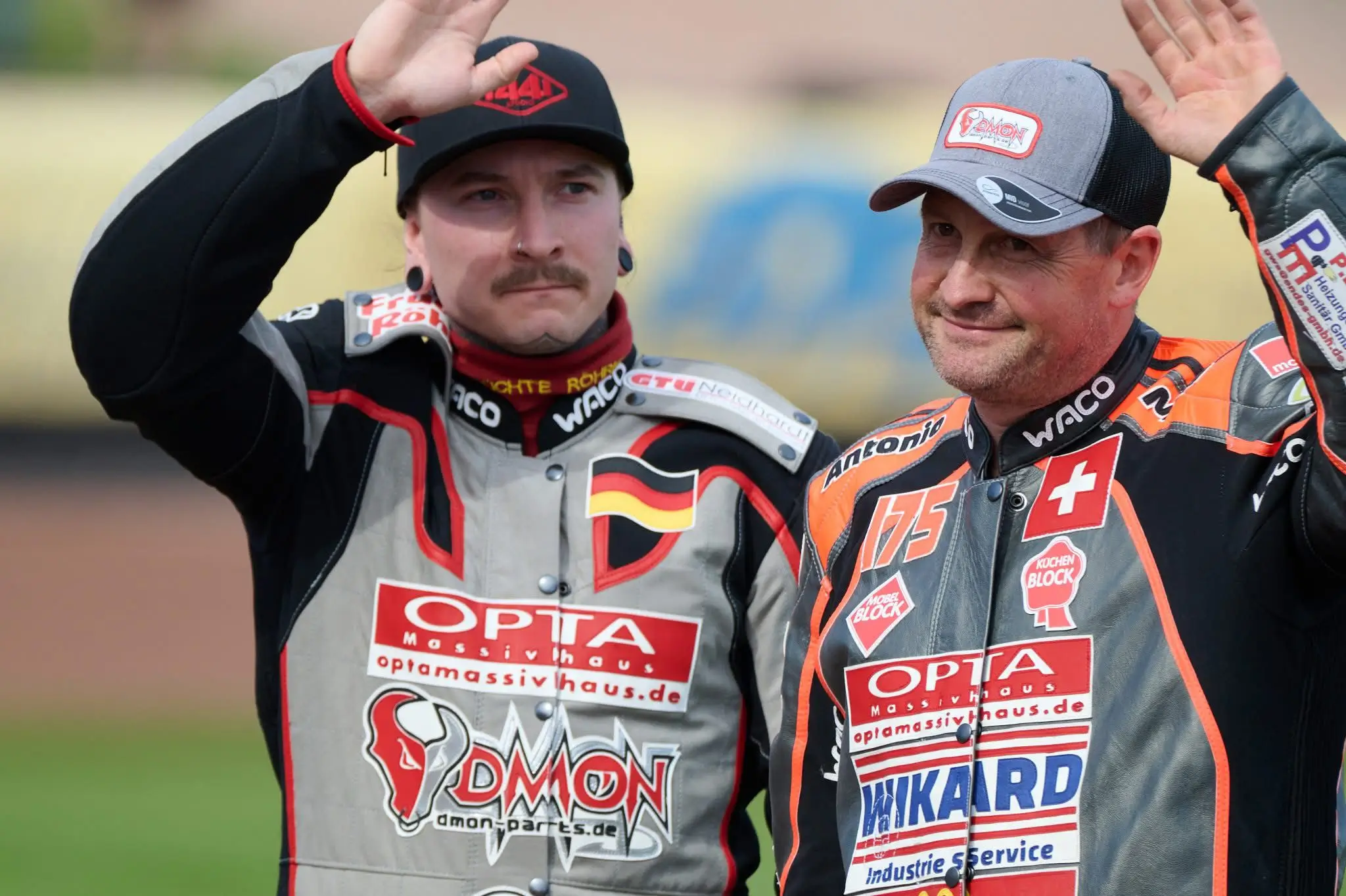 Schramm und David Kersten im Seitenwagen-Gespann beim Osterspeedway in Pocking